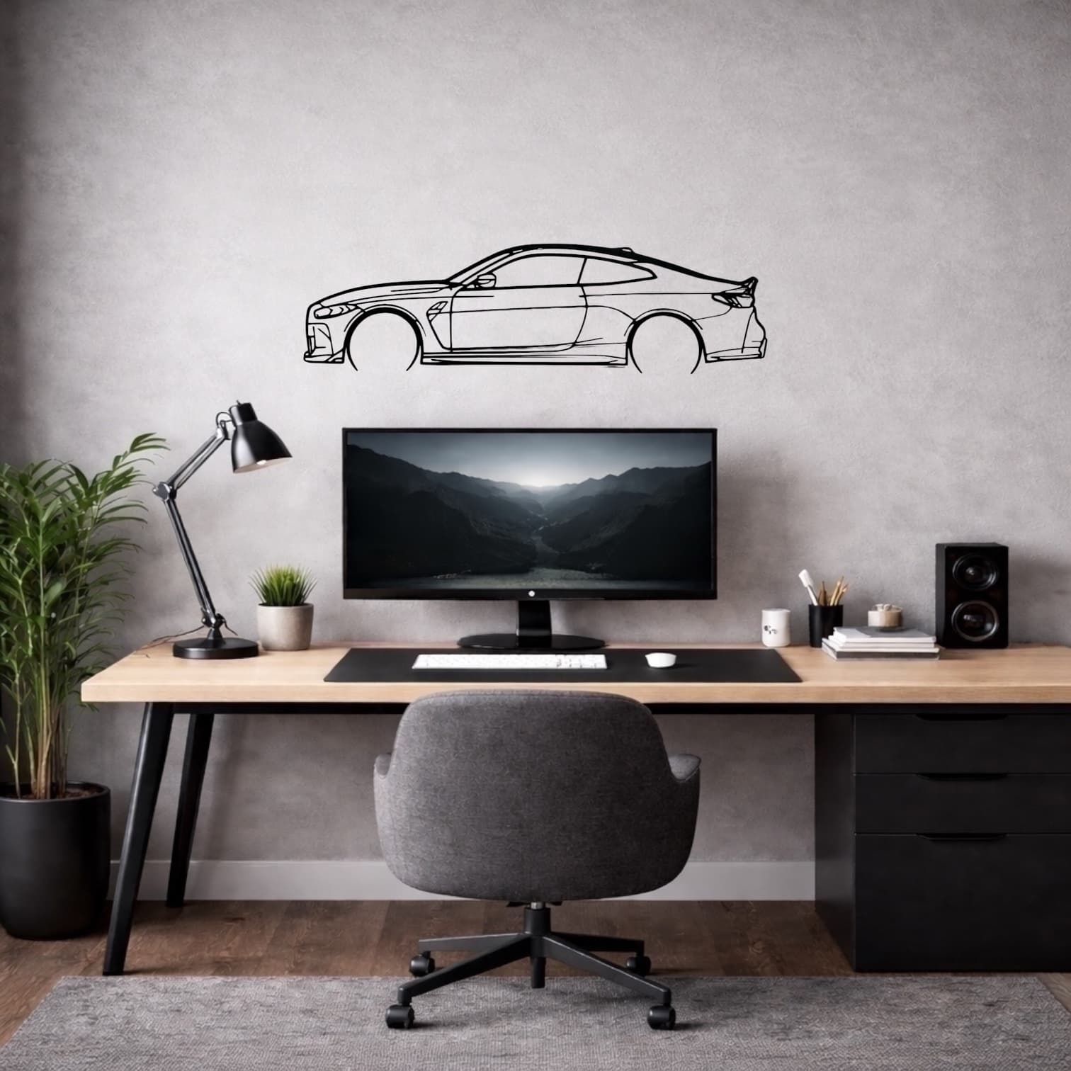 Medinė Sienos Dekoracija - Automobilis